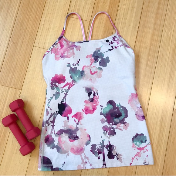 lululemon athletica Tops - Lululemon Blurred Blossoms Power Y tank top, 6.